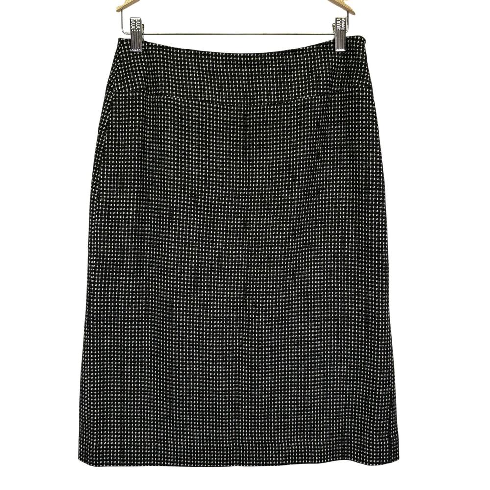 Harold's Wool Polka Dot Skirt Black White Midi Mini Pencil Skirt Women’s Size 6